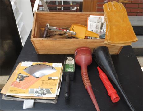 Box of Assorted Tools & Hardware