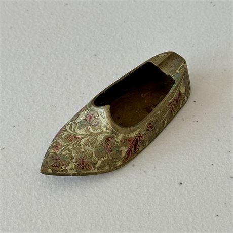 Vintage Brass Slipper Ashtray Made in India - 4"L