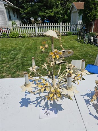 Vintage Italian Toleware Lily Ceiling Light C6 Lighting