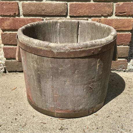 19th Century Civil War Era Handled Slat Bucket