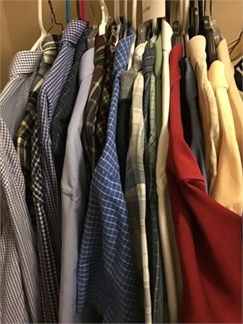 Men's Dress Shirts (Long & Short Sleeve) L, XL Haggar, Van Heusen, LL Bean