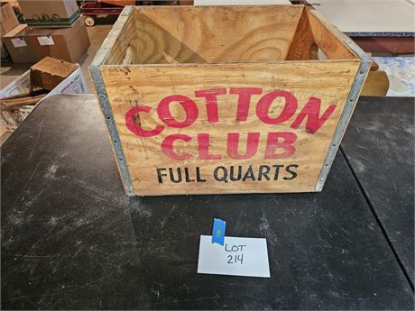 Vintage Cotton Club Wood Crate