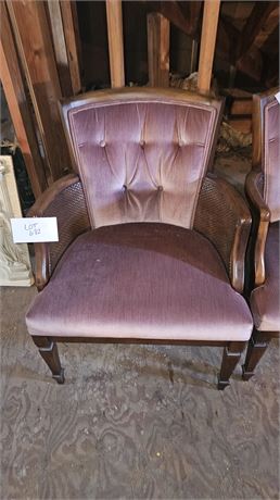 Vintage Desert Rose Wood & Cane Side Chair