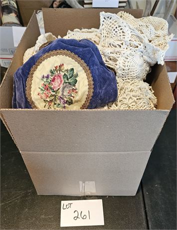 Large Box Full of Mixed Doilies & More - Sizes / Color & Style Vary