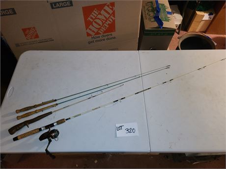 Johnny Walker 420 / Fishing Pole Pair & Shakespeare Wonderod & 2052 Reel Pole