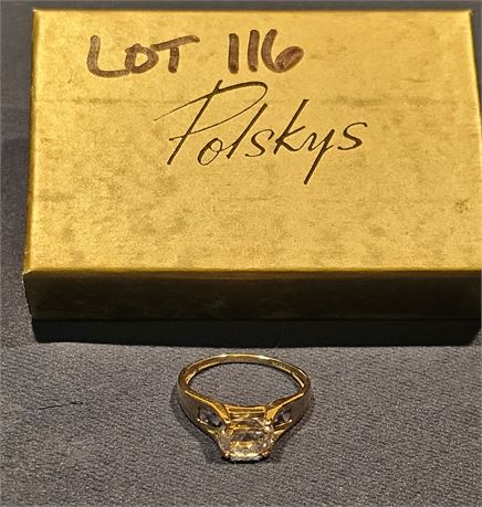 14k Ladies Ametrine Cocktail Ring Sz 10 2.3dwt