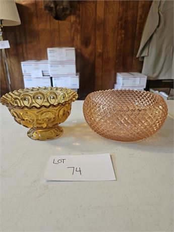 Anchor Hocking "Miss America" Pink Depression Bowl, LE Smith Heritage Moon & Sta