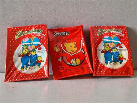 Vintage SuperTed & Berenstain Bears Kids Valentines From 1980s