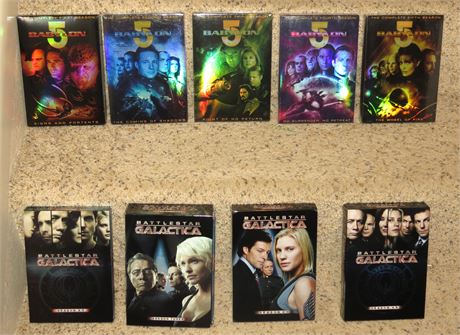 Babylon 5 Seasons 1-5, Battlestar Galactica DVD's