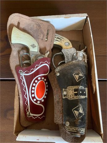 Vintage Toy Cap Gun With Holster Lot of 2