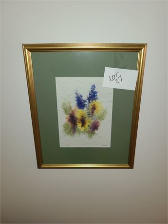 C.Burkett Watercolor Flowers Print