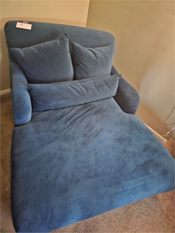 Custom-Made Kroehler Teal Velvet Chase Lounge