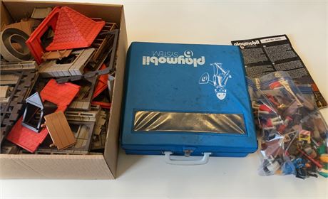 Playmobil System Blue Storage Carry Case, Playmobil Medieval Castle & Figures