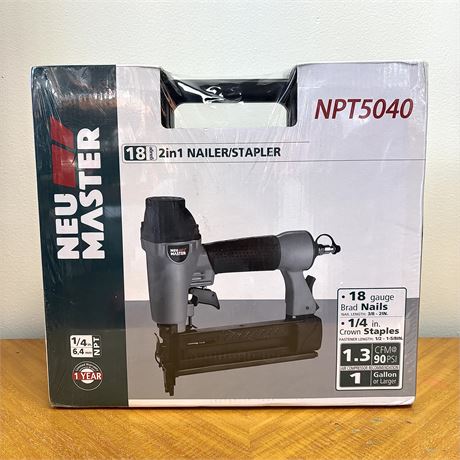 New - Neu Master 18 Gauge 2 in 1 Nailer/Stapler