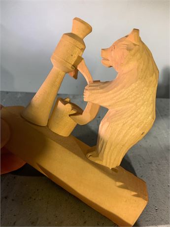 Vintage Hand-Carved Bogorodsk Mechanical Bear Toy From USSR