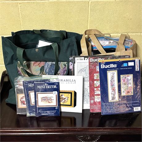 2 Tote Bags of New Cross Stitch Patterns!