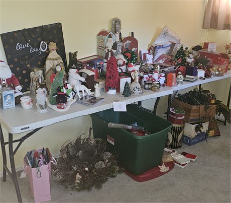 Large Mixed Christmas Lot- Lights, Ornaments, Plush, Floral, Cards, & So Much Mo