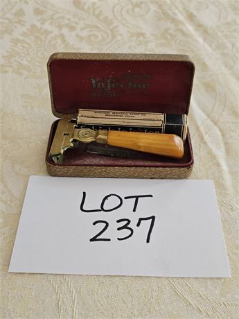 Schick Injector Gold Safety Razor – Gold-Tone with Bakelite Handle and Original