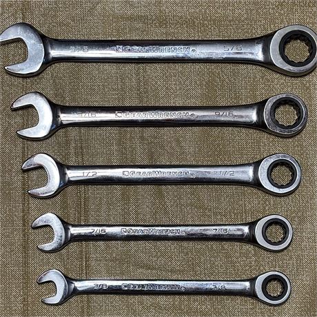 Gearwrench 5 Pc. SAE Ratcheting Wrench Set (3/8 - 5/8)