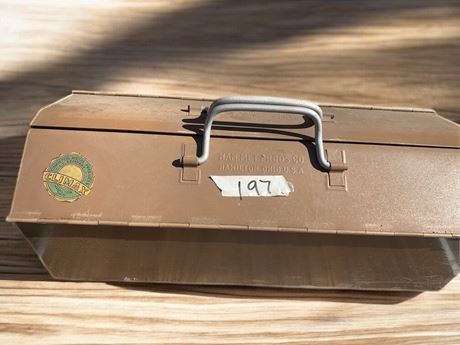 Vintage Hamilton Metal Climax Tool Box Full Of Various Tools