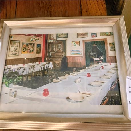 Framed Postcard Wall Art Interior of Old Europe Restaurant & Rathskeller In D.C.