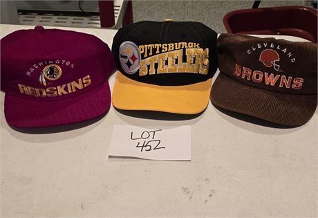 Mixed NFL Ball Caps- Redskins, Steelers, & Browns
