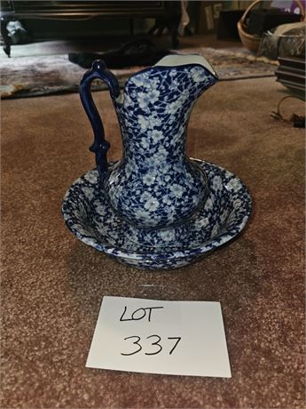 Antique Victoria Ware Ironstone Bowl & Basin Set