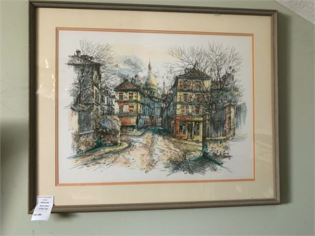 MCM Impressionist-Style Parisian Cityscape Wall Art