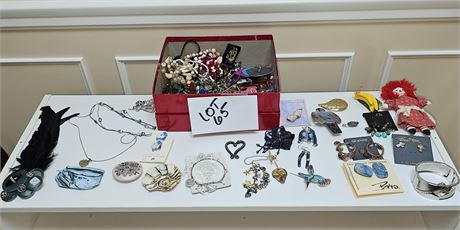 Mixed Costume Jewelry: Pins / Earrings / Necklaces & More