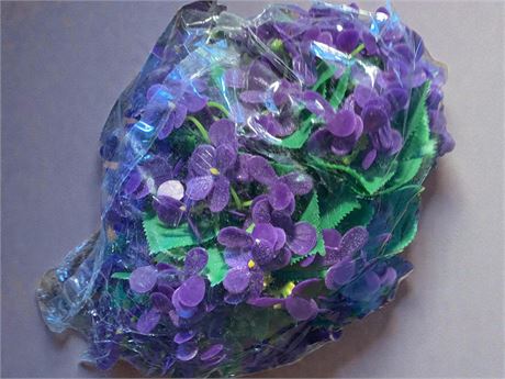 Artificial Purple Violet Floral Bunch Lot - 1 Box