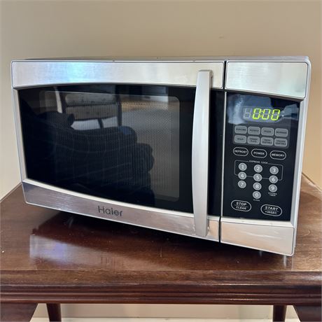 Haier Brushed Stainless Steel Countertop Microwave