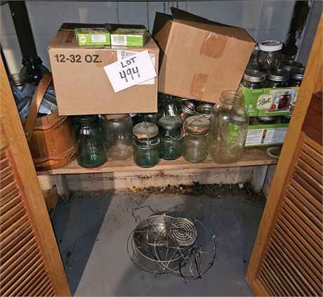 Large Lot Of Mixed Canning Jars- Ball, Atlas, Lids & Supplies