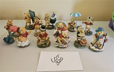 Disney Winnie The Pooh Calendar Months Figurine All 12 Months