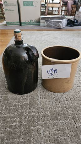 Vintage Stoneware Crock & Jug