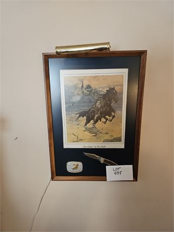 Collectible Set "The Hostiles" by Dan Smith - Print, Smith & Wesson Knife