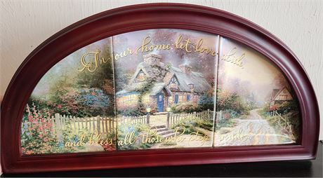 Thomas Kinkade "Blessings of Home" 3 Plate Framed Set