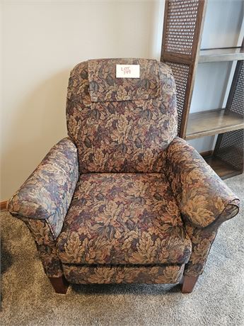 La-Z-Boy Push Back Recliner Features Muted Leaf & Branch Print In Fall Color