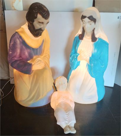 Mary, Joseph, Jesus Lighted Blow Molds