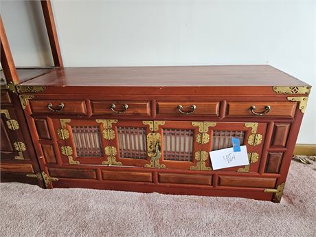 Wood & Brass Hardware Eastern Style Tea Trunk