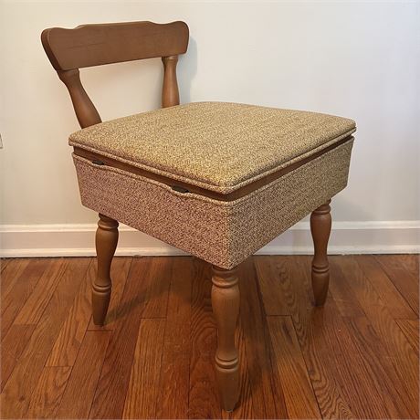 Sewing Table or Vanity Chair w/ Built in Storage