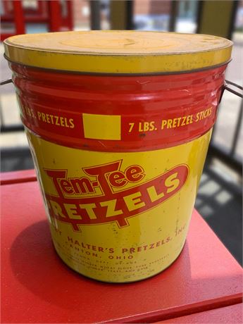 Vintage Metal Tem Tee Pretzel Can