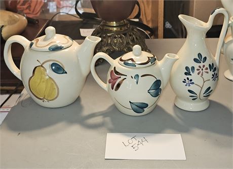 Vintage Purinton Pottery Teapots & Ewer Vase