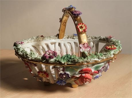 Coalport Coalbrookdale Style Italian Ceramic Basket