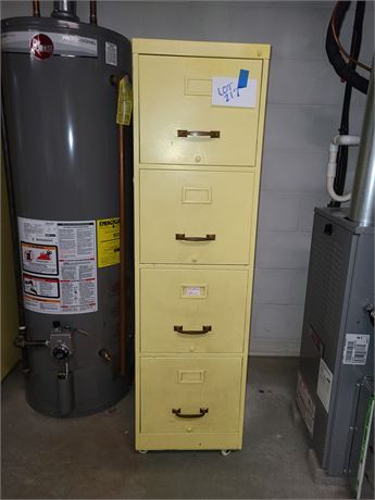 Metal Yellow Painted File Cabinet