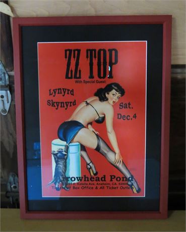 Framed Concert Poster: ZZTop, Lynyrd Skynyrd