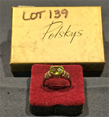 10k Peridot Cocktail Ring Sz 10 2.4 dwt