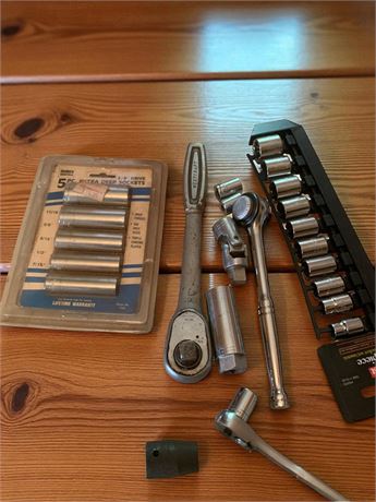 Socket Set & Ratchet Tool Lot