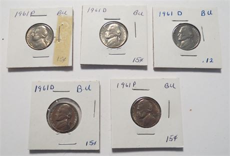 1961 D, P Nickels