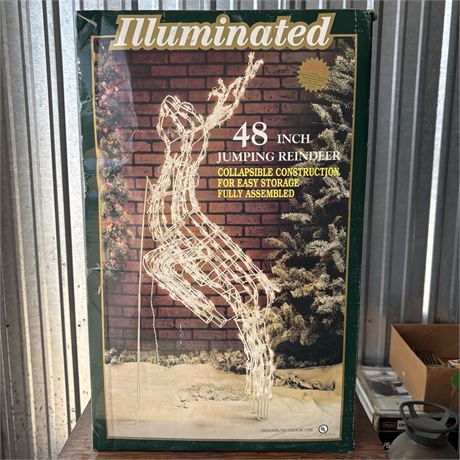 NEW - Illuminated 48” Jumping Reindeer
