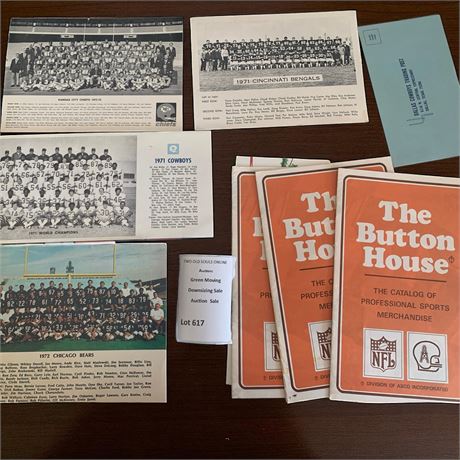 1971 NFL Team Photos - Cowboys, Bengals, Chiefs, Bears & The Button House Books